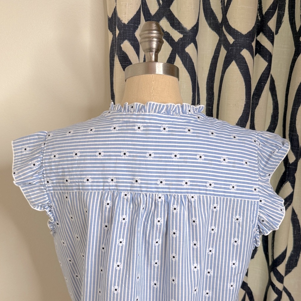 LOFT Clip Dot Daisy Ruffle Top - Picture 7 of 9